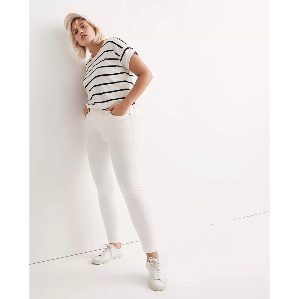 Madewell 9" High-Rise Skinny Jeans in Pure White